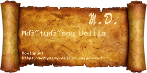 Mátyássy Delila névjegykártya